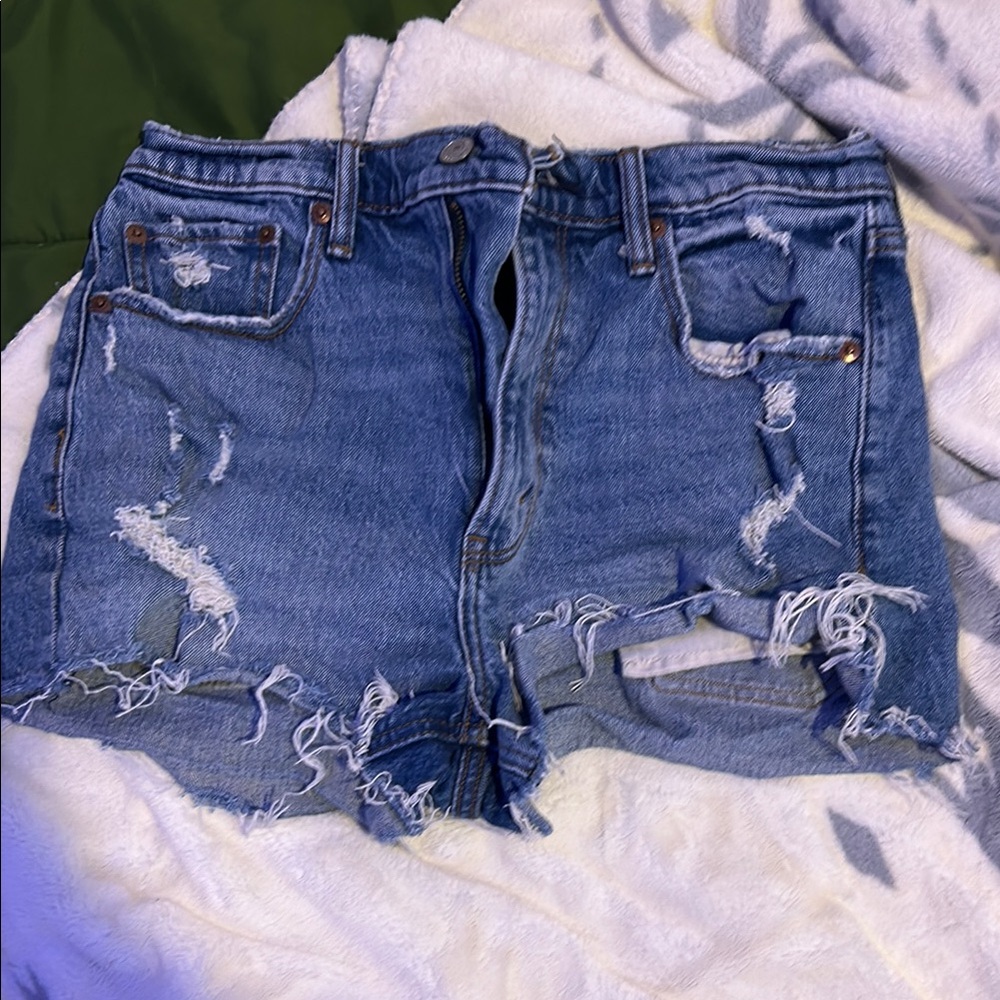 Distressed Denim Mini Skirt